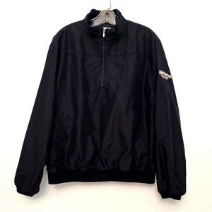 Auria Golf Essentials Cranbrook Golf Club 80s Black 3/4 Zip Pullover Size Small
